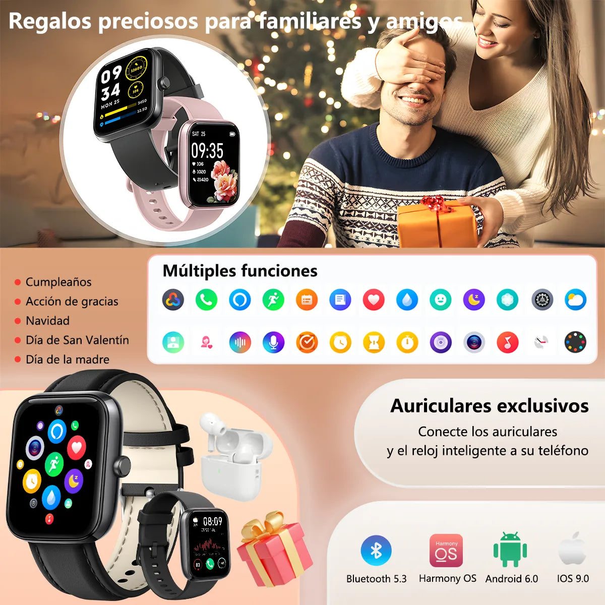Smartwatch Inteligente Bluetooth con Llamadas y Asistente Alexa - Metacompras