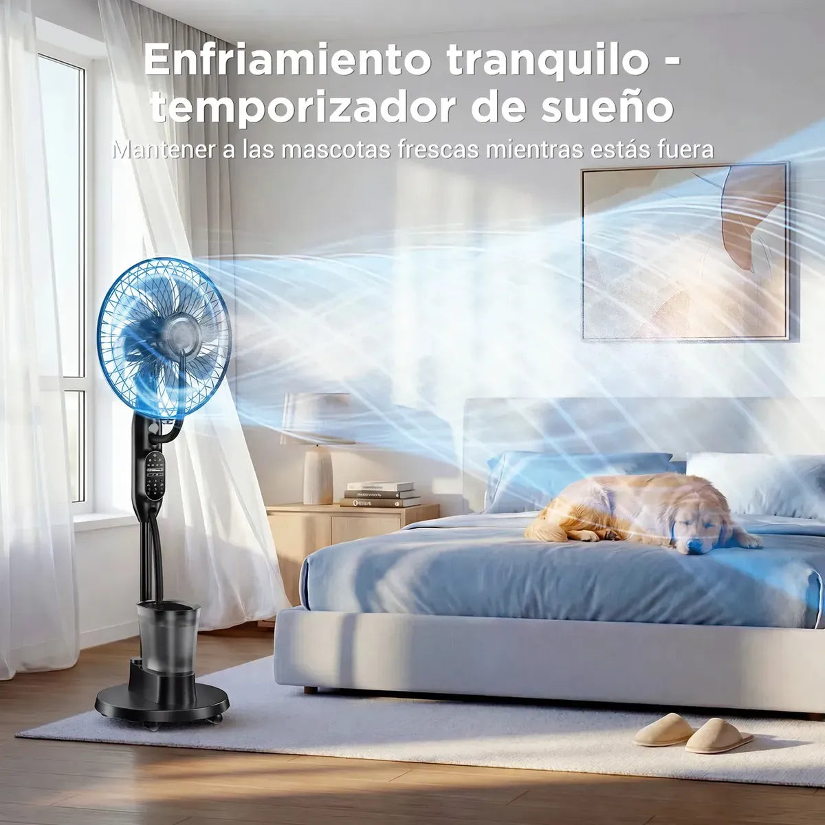 Ventilador de Pie con Humidificador y Control Remoto 46 cm