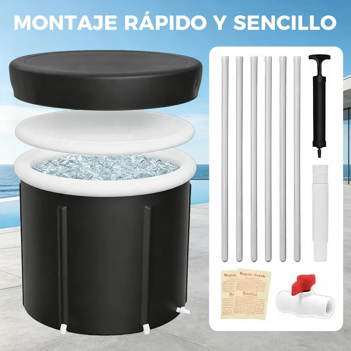 150L Portable Folding Bathtub for Home Spa - Durable Design