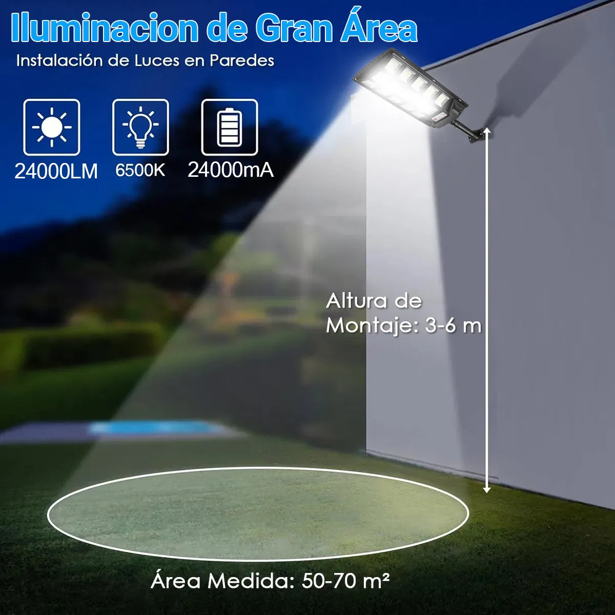 Lámpara LED Solar Exterior 4800W para Alumbrado Público Eficiente - Metacompras