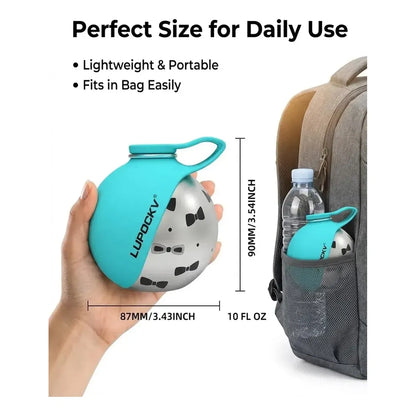 Botella de Agua Portátil 2en1 Plegable e Impermeable para Mascotas