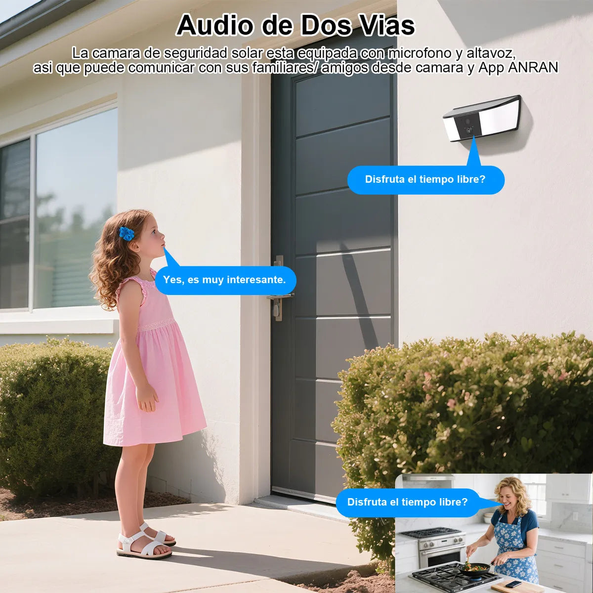 Cámara de Seguridad Solar Wifi Inalámbrica para Exteriores con Alarma y Audio - Metacompras