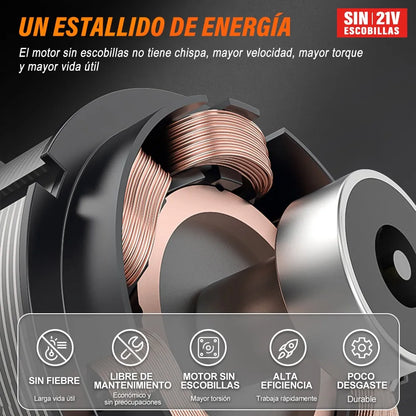 Taladro Rotomartillo Sin Escobillas con 2 Baterías 3.0ah Negro - Metacompras
