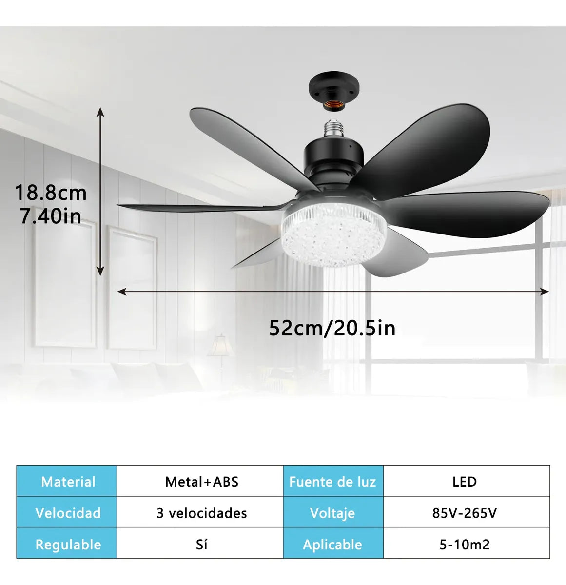 Ventilador de Techo con Luz y Control Remoto para Iluminar y Ventilar - Metacompras