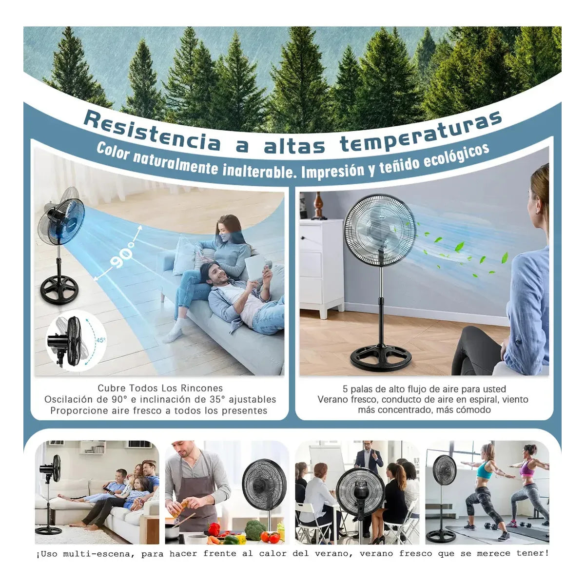 20000mAh Rechargeable Solar Fan Silent 3 Speeds Portable