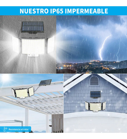Lámpara Solar LED para Jardín con Sensor de Movimiento y Luz Fría - Metacompras