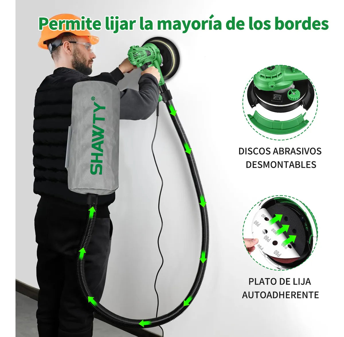 Lijadora Orbital Eléctrica 1500W con 5 Velocidades y 12 Discos - Metacompras