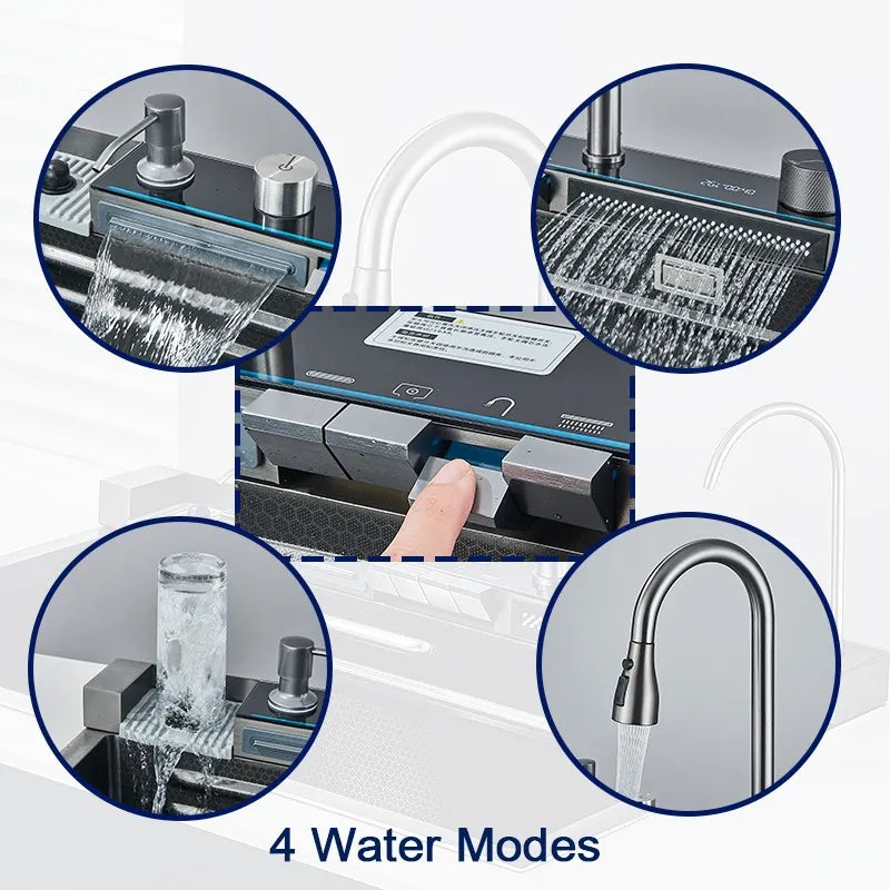 Fregadero Organizador de Acero Inoxidable 75x46cm Color Negro