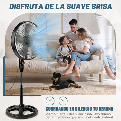 Ventilador Solar Recargable 20000mAh Silencioso y Potente