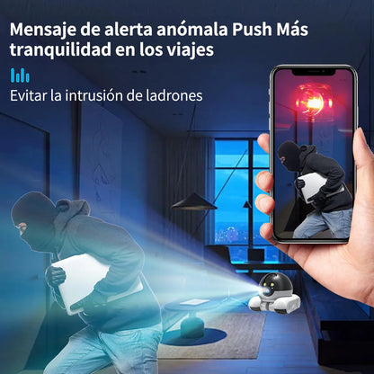 Cámara Robot de Seguridad 1080p con Audio Bidireccional y Wi-Fi