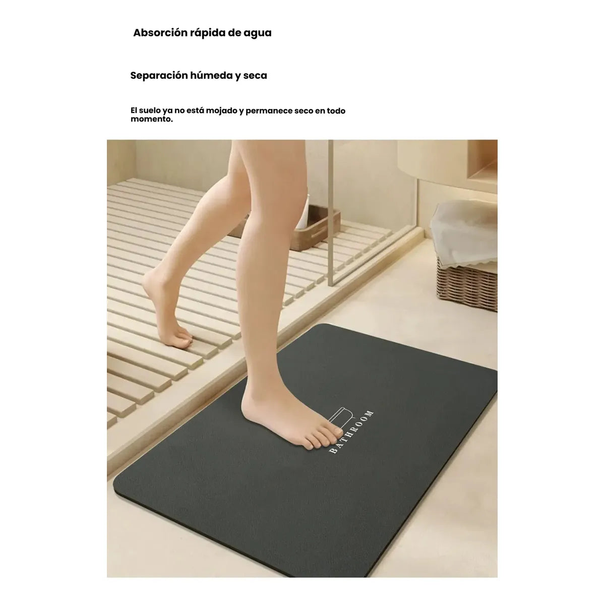 Non-Slip Diatomaceous Earth Mat 60x39cm - Quick Drying and Durable