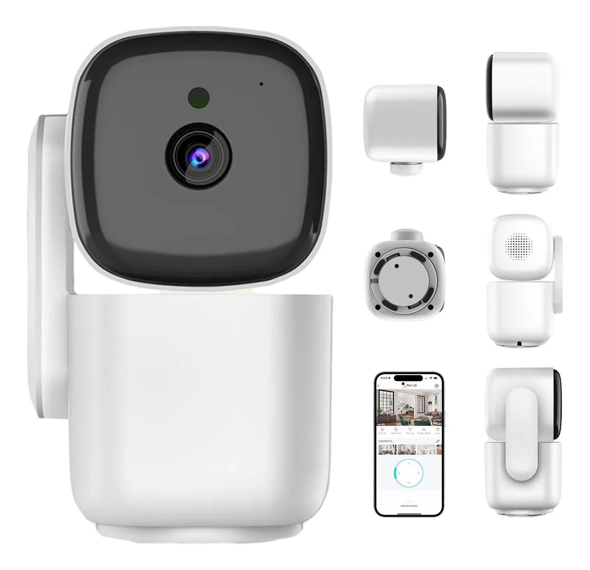 Cámara de Seguridad 1080p 360° con Visión Nocturna y Wi-Fi - Blanco