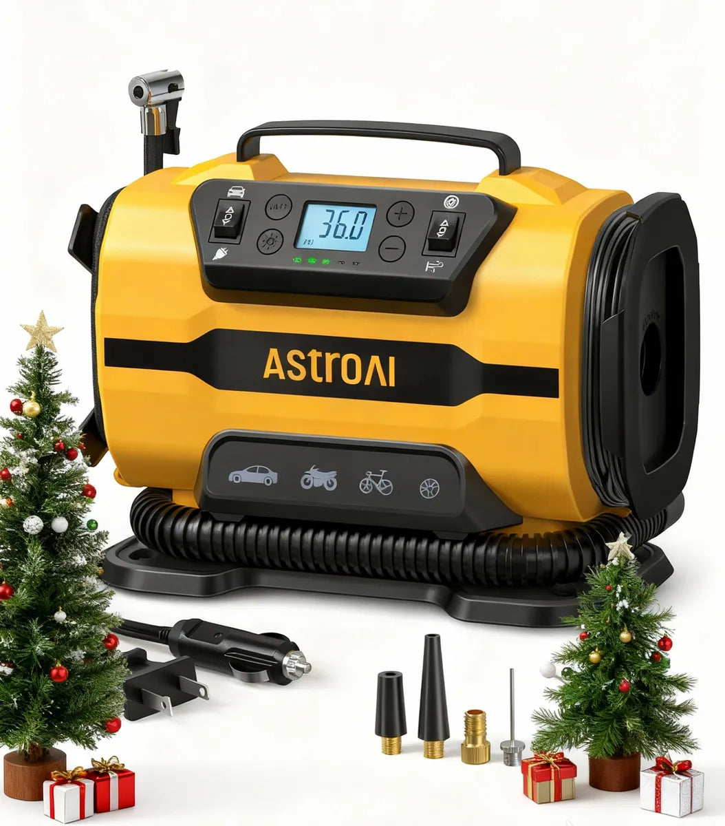 Compresor de Aire Portátil 160 Psi con Medidor de Presión Dual 12V y 110V - Metacompras