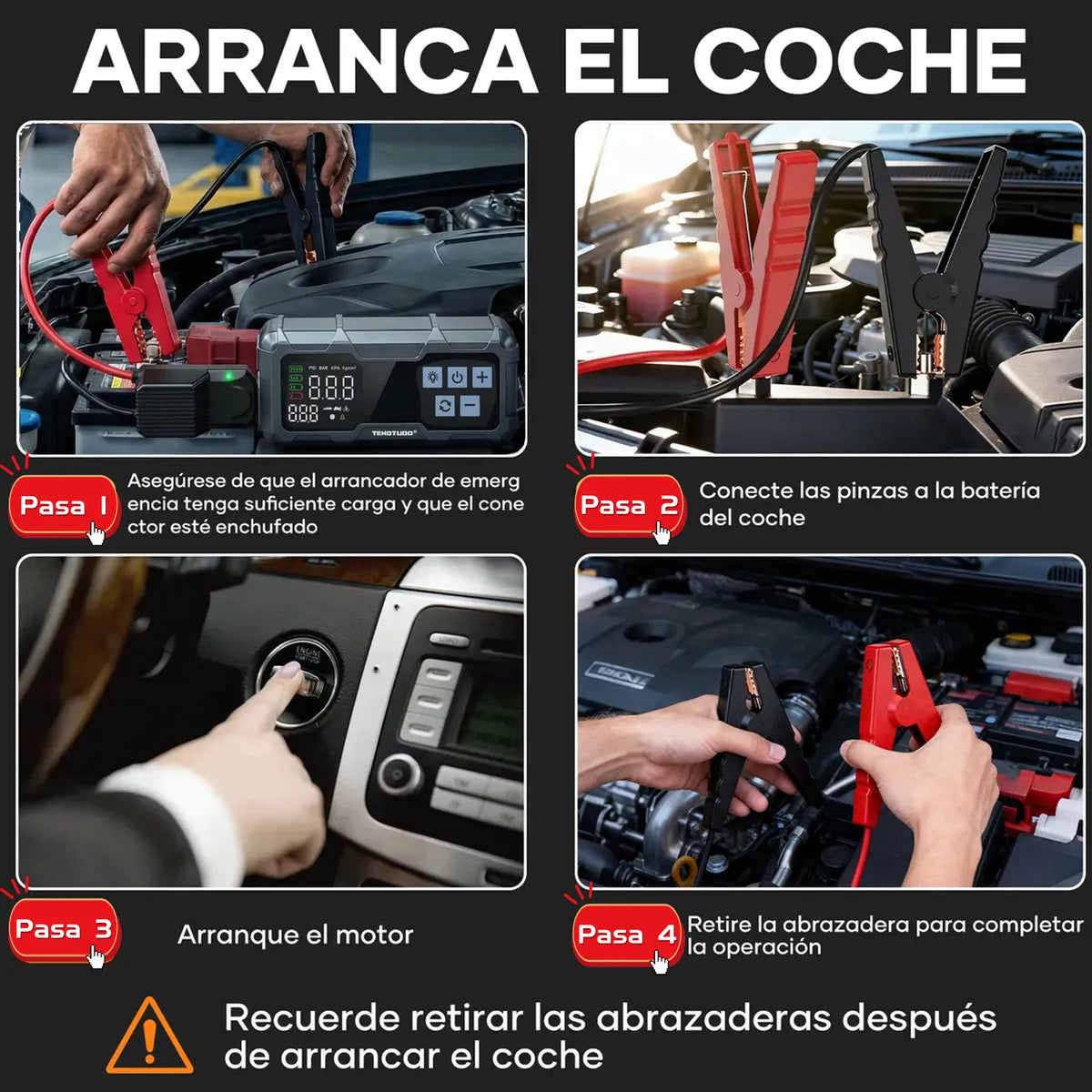 Batería Portátil 2en1 para Auto y Moto con Compresor Inflador 150 PSI