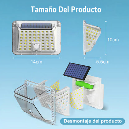 Lámpara Solar Exterior con Sensor para Jardín - Paquete de 2 Pzs - Metacompras
