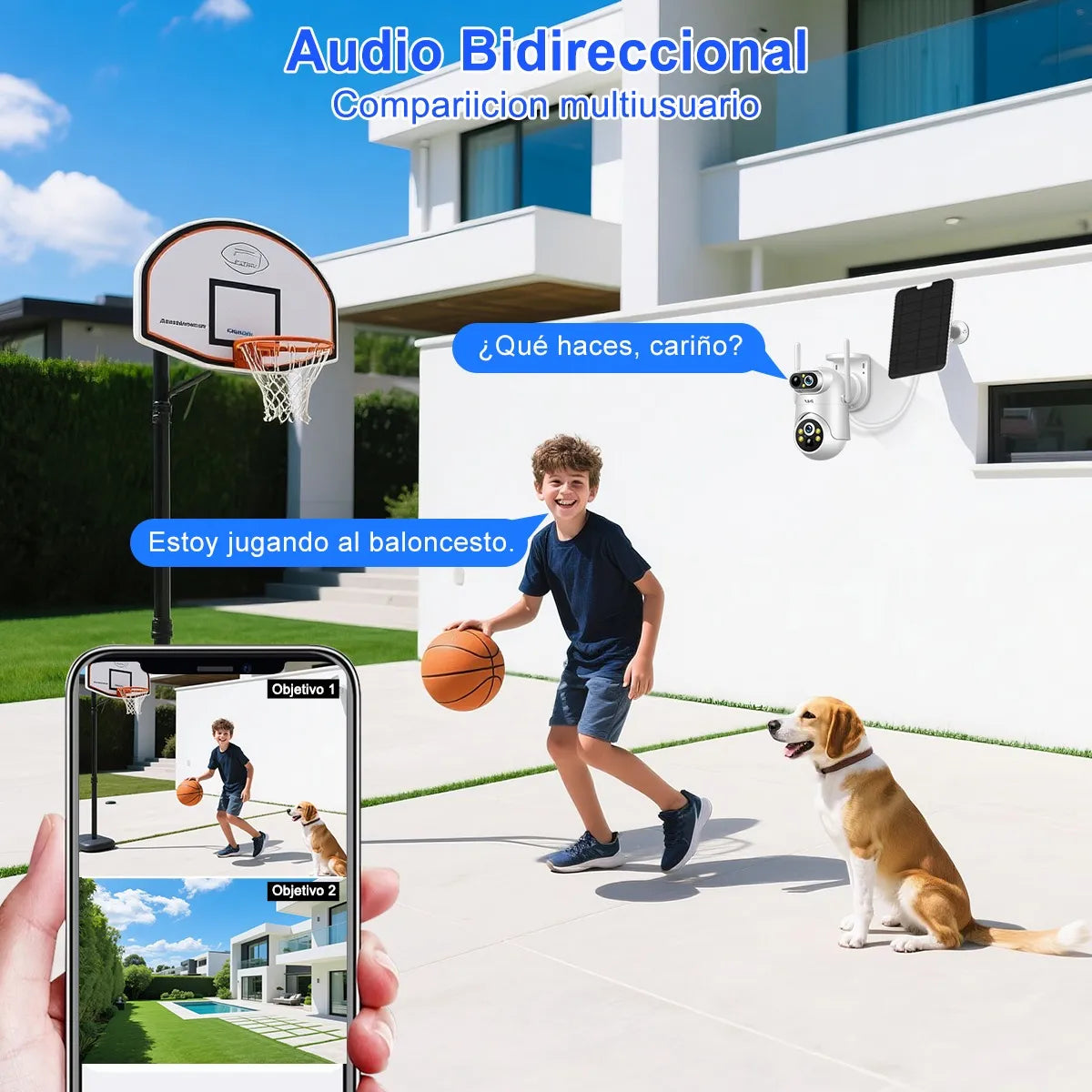 Cámara de Seguridad Solar 12MP con Doble Lente y Pantalla 5G