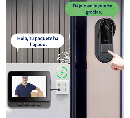 Timbre Inalámbrico con Cámara y Pantalla Impermeable - Seguridad y Comodidad - Metacompras