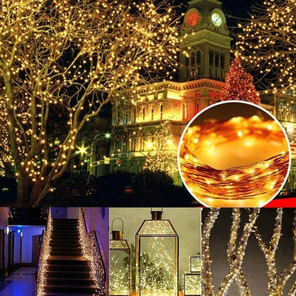 Luces Solares LED 44m 400 LED Blanco Cálido para Exterior e Interior - Metacompras