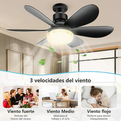 Ventilador de Techo con Luz y Control Remoto para Iluminar y Ventilar - Metacompras
