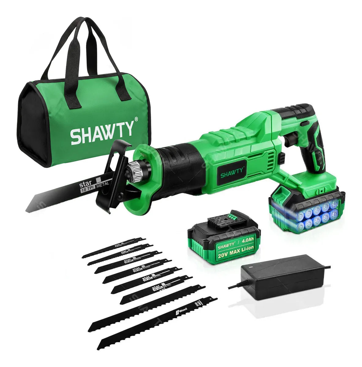 Sierra Alternante Inalámbrica 2700RPM con Kit Completo de 8 Hojas