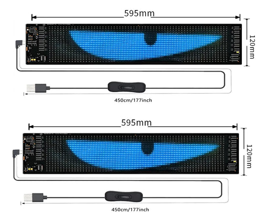 Pantalla Flexible LED Programable con Efecto Ojos - Paquete de 2 Pzas