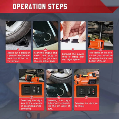 Gato Hidráulico Eléctrico 12v 5 Ton Kit Completo 5 en 1 para Automóviles