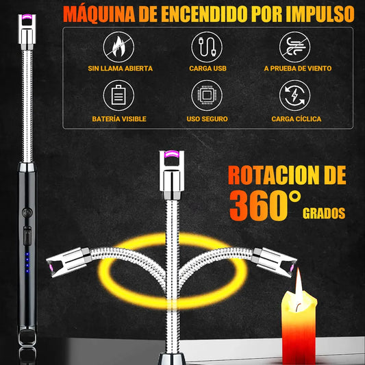 Kit de 3 Encendedores Eléctricos Recargables Multiusos para Cocina