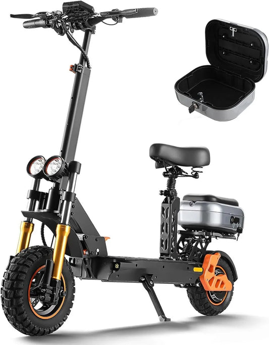 Scooter Eléctrico Plegable 1000W 60km Autonomía con Asiento y Maletero - Metacompras