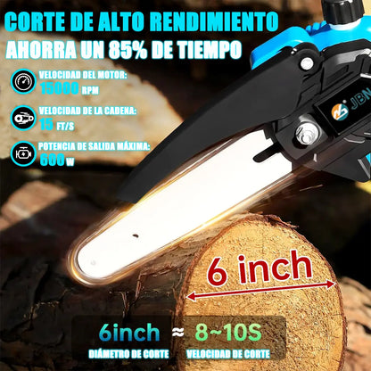 Motosierra Eléctrica Inalámbrica 8'' - Ligera y Potente con Batería de Larga Duración - Metacompras