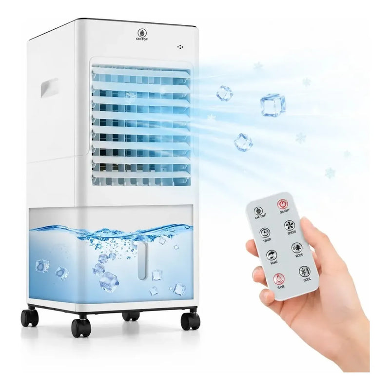 Enfriador de Aire Evaporativo Portátil 3 en 1 con Control Remoto y Temporizador