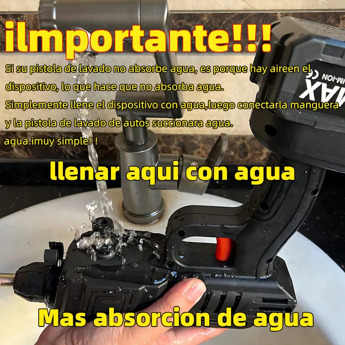 Hidrolavadora Inalámbrica Portátil con Batería y Dosificador de Detergente