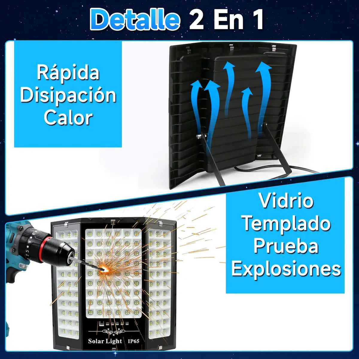 Reflector Solar 2500W Impermeable con Control Remoto y Alta Iluminación