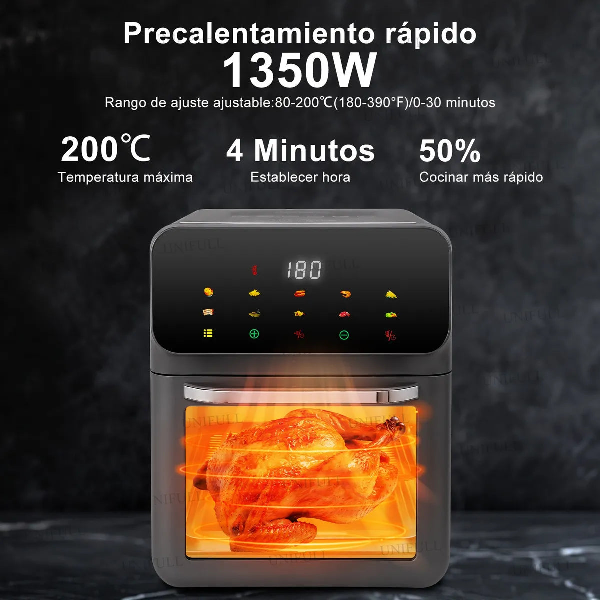 Freidora de Aire Digital Touch 15L - Cocina Saludable y Rápida