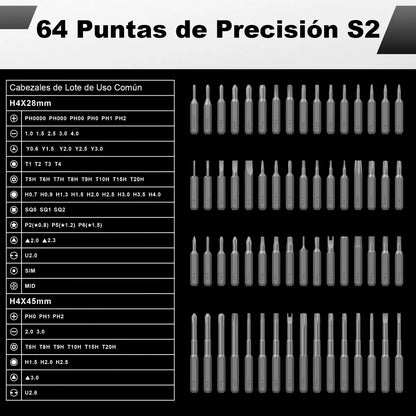 Juego de Desarmador Eléctrico Inalámbrico de Precisión 82 Pcs 200 Rpm