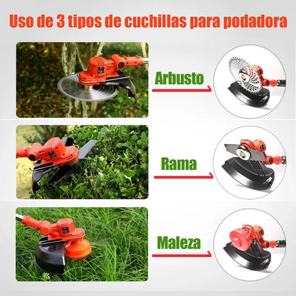 Desbrozadora Electrica Inalambrica Sin Escobillas 9inch Hoja Color Rojo - Metacompras