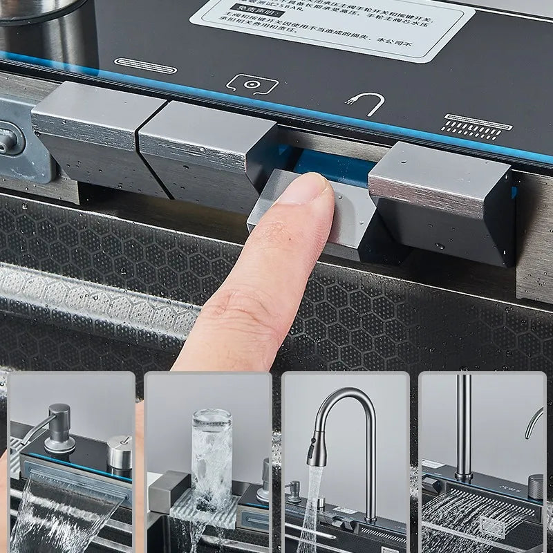 Fregadero Organizador de Acero Inoxidable 75x46cm Color Negro