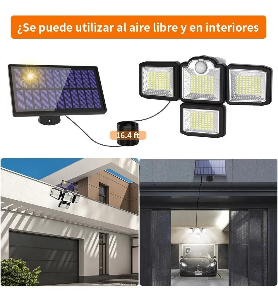 Lámpara Solar de Pared con Sensor de Luz y 192 LEDs para Exteriores