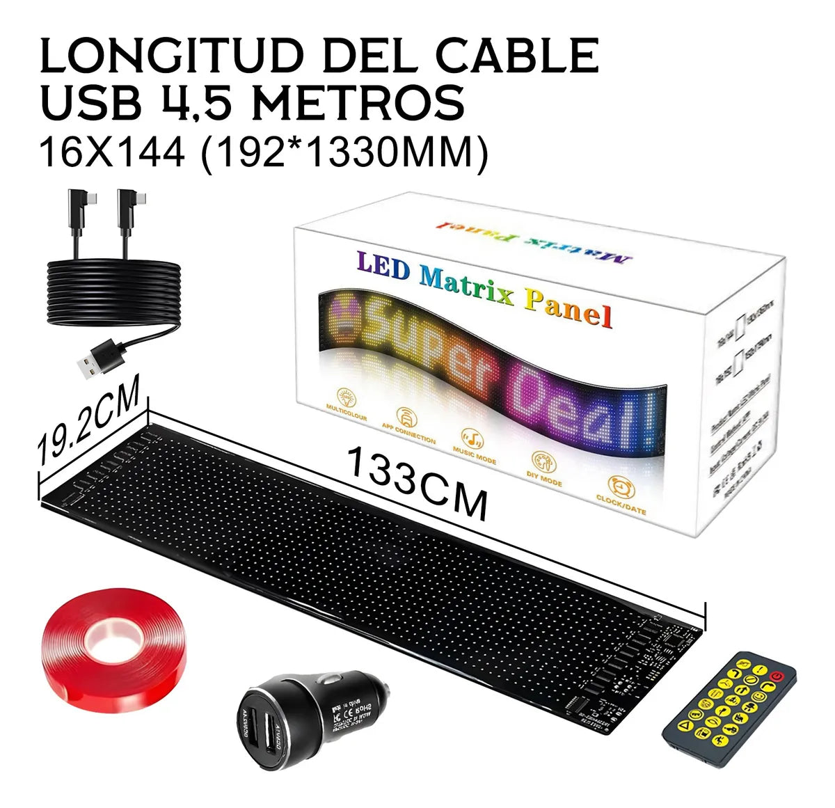 Pantalla Flexible LED Devil Ojos para Camión 19.2x133cm 1 pieza