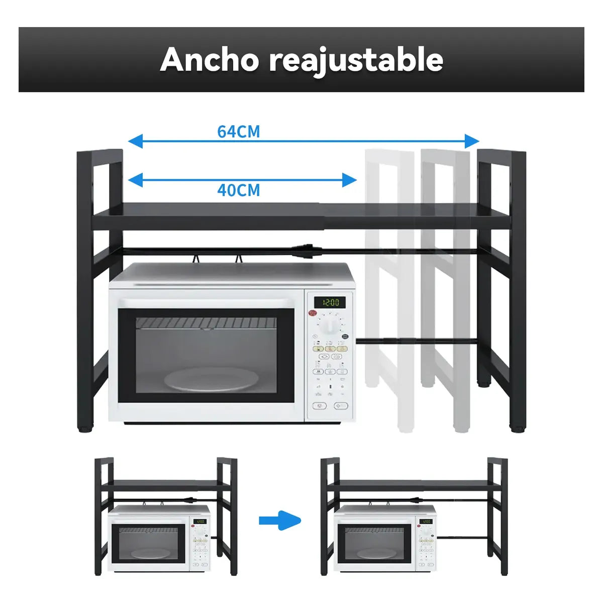 Estante Extensible de 2 Niveles para Organizar tu Cocina
