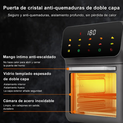 Freidora de Aire Digital Touch 15L - Cocina Saludable y Rápida