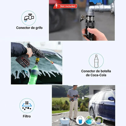 Hidrolavadora eléctrica portátil inalámbrica 550W 680psi de presión máxima