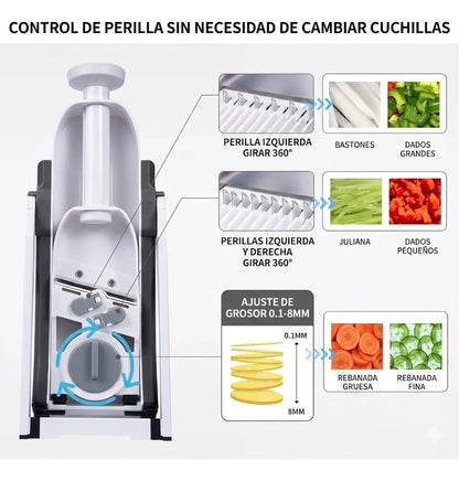 Rallador Manual de Verduras y Frutas - Cortador y Picador Multifuncional