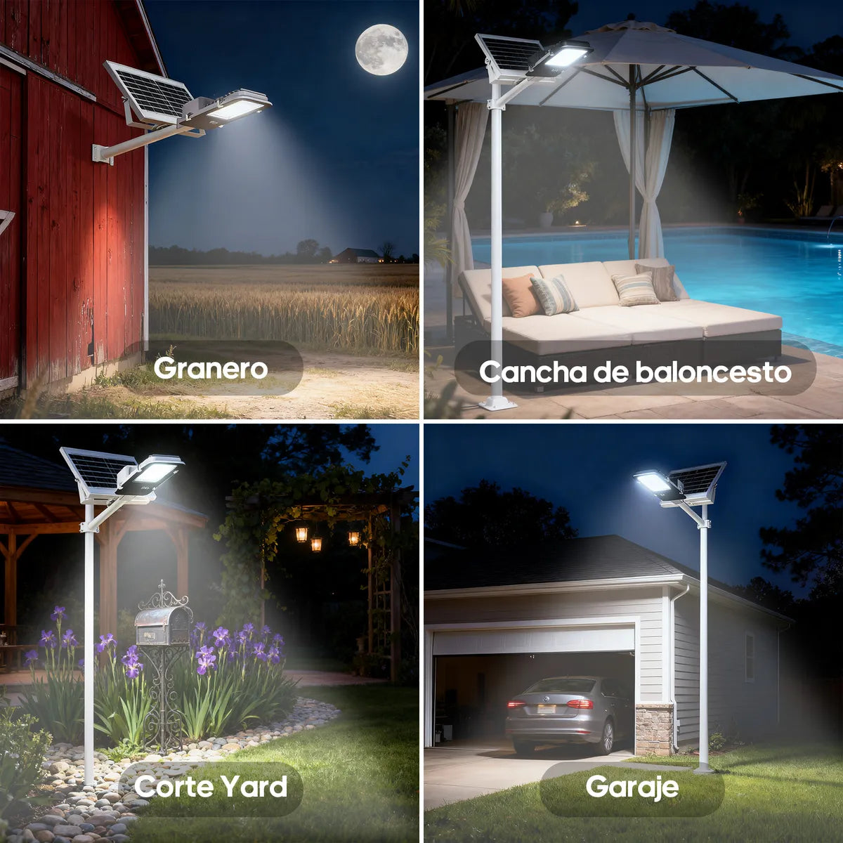 Lámpara LED Solar 300W para Iluminación Exterior Eficiente - Metacompras