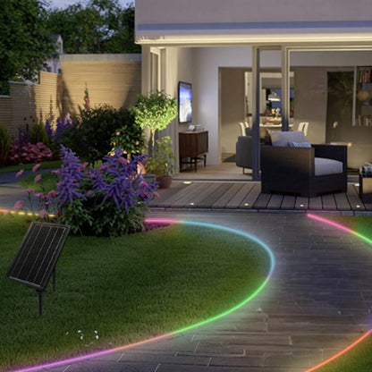 Tira LED Solar 50W 5m RGB Impermeable IP65 para Exterior Personalizable - Metacompras
