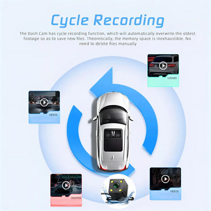 Cámara para automóvil 1080p con tarjeta de memoria y reversa