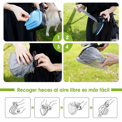 Pala para Recoger Popo de Perro con Bolsa y Transporte Fácil