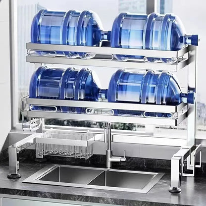 Escurridor de Trastes de Acero Inoxidable con Drenaje y Gran Capacidad