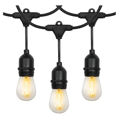 Serie de Luces Vintage LED 15 Focos 14.6m para Jardines y Eventos