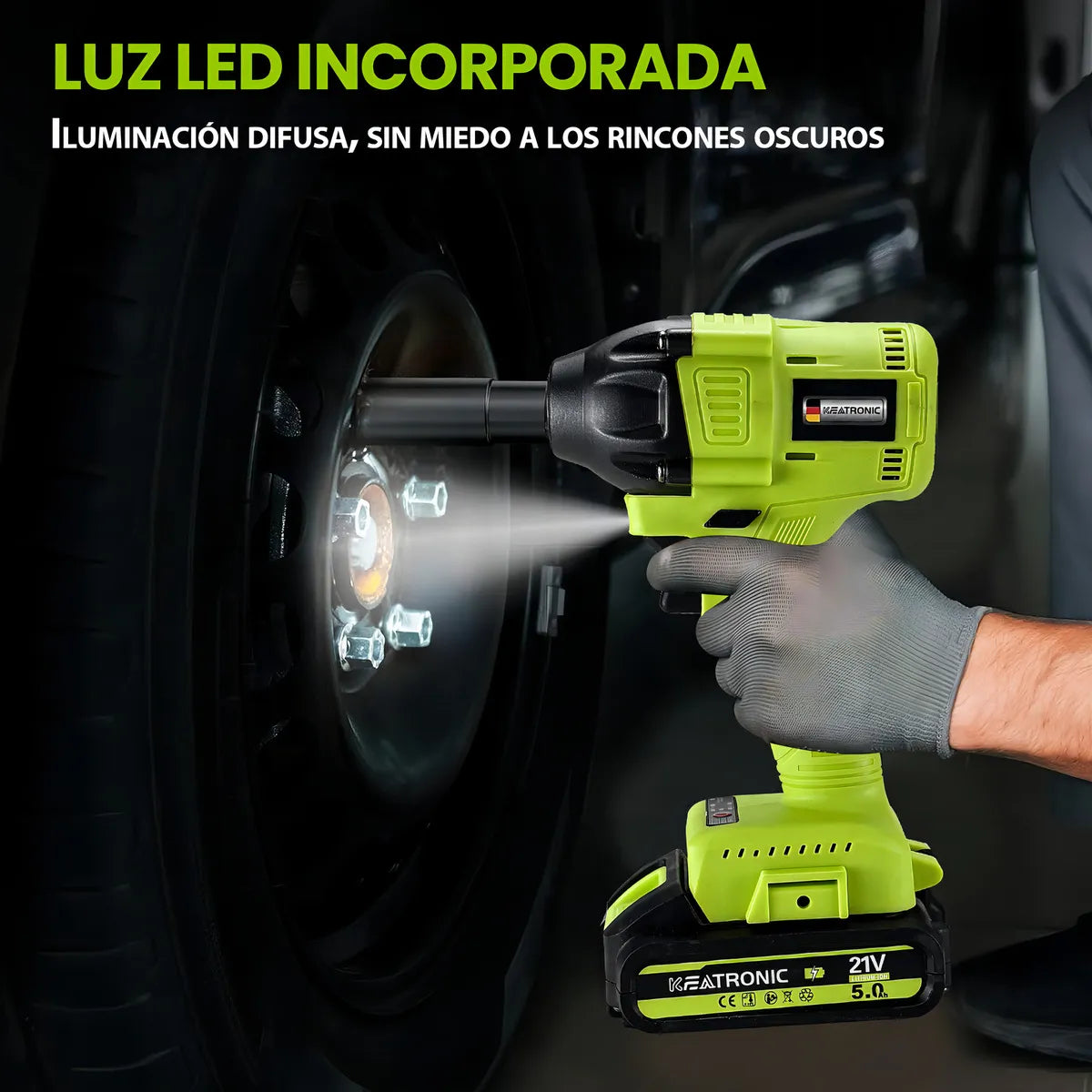 Llave de Impacto Inalámbrica 1/2" 520Nm Keatronic BL350 con 2 Baterías - Metacompras