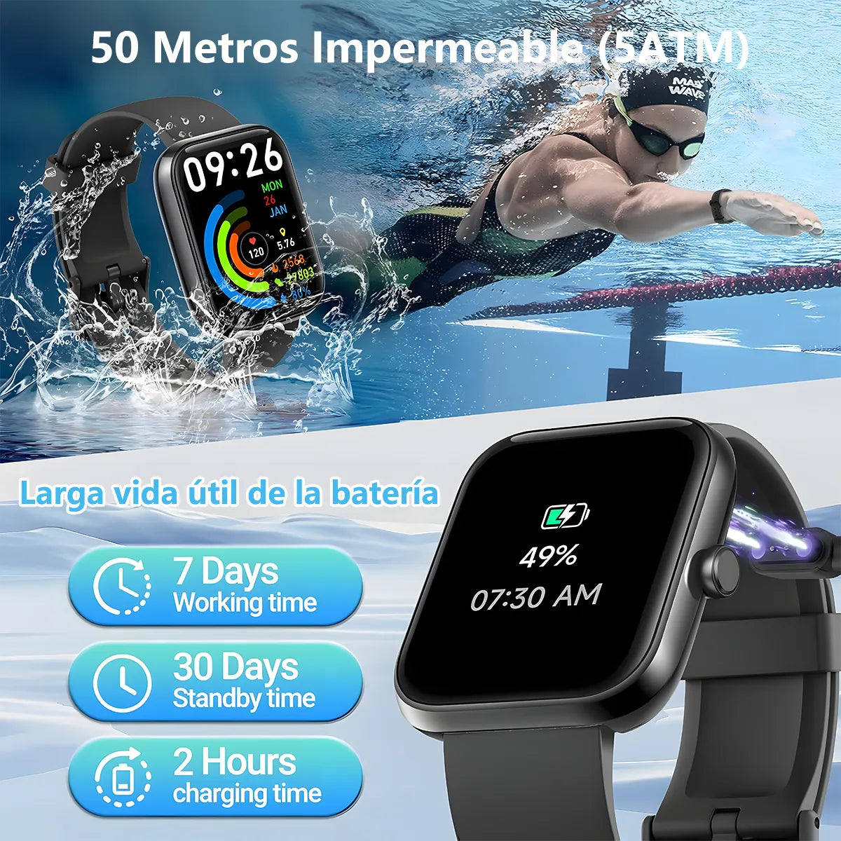 Smartwatch Inteligente Bluetooth con Llamadas y Asistente Alexa - Metacompras